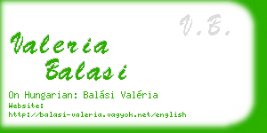 valeria balasi business card