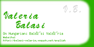 valeria balasi business card